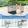 30 inch Dog Crate Dog Kennel Cage with Double Door Folding Metal Wire Dog Cage with Removable TrayDivider Panel,Pet Crate for Medium Dogs,Black