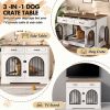 43.3" Dog Crate Furniture, Heavy Duty Indoor Dog Kennel with 2 Storage Drawers, Dog Cage with Side Doors for Medium Large Dogs, End Table Dog Crate
