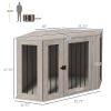 48" Corner Dog Crate Furniture, End Table Dog Kennel with Cushion for Medium-Sized Dog, Indoor Use, Dog Cage, Walnut