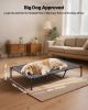 Elevated Dog Bed for Large Dogs, Portable Raised Dog Cot with Steel Metal Frame and Breathable Teslin Mesh