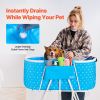 Portable Dog Bathtub, Elevated & Foldable Space-saving Pet Shower Station with Quick Drainage