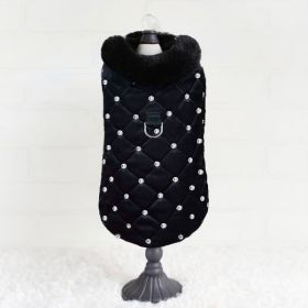 Glamour Baby Dog Coat (Color: Caviar, size: MD)