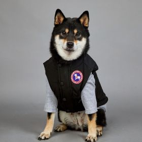 Large Dog Winter Warm Pet Vest (Color: Black, size: L)
