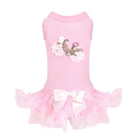 Bicycle Dog Dress (Color: Pink, size: XXS)