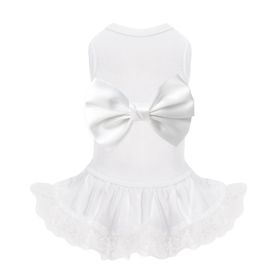 Ballerina Dog Dress Collection (Color: White, size: XXS)